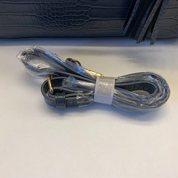 bebe Natalie Croco Shopper Satchel Handbag Grey - Picture 12 of 12